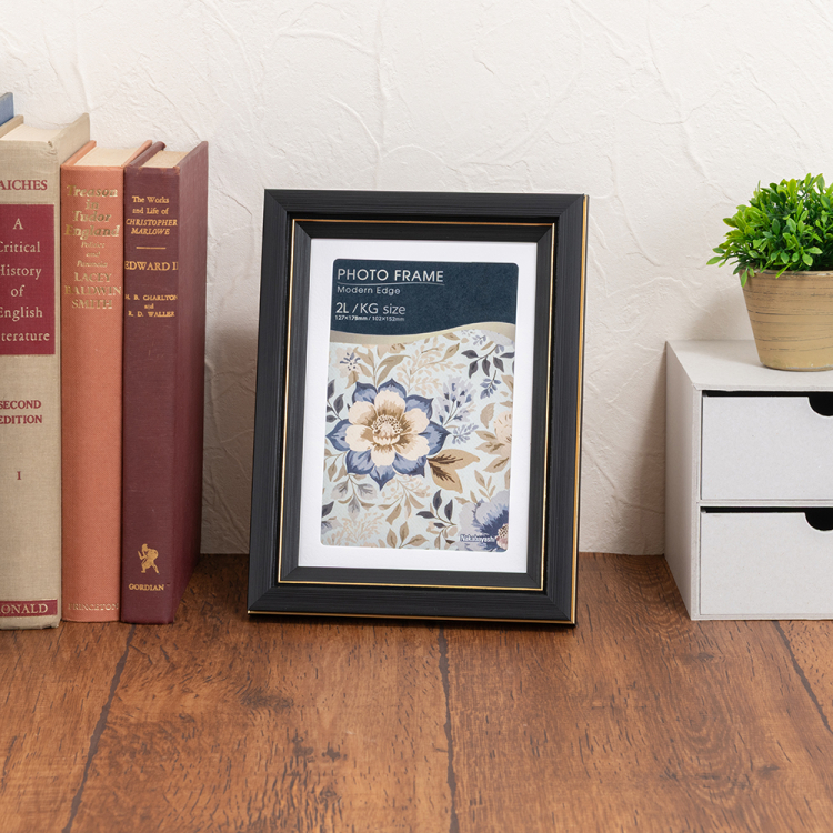 ナカバヤシ モダンエッジ/フォトフレーム/2L・KG/ブラック F-TP-127-Dの商品画像4枚目