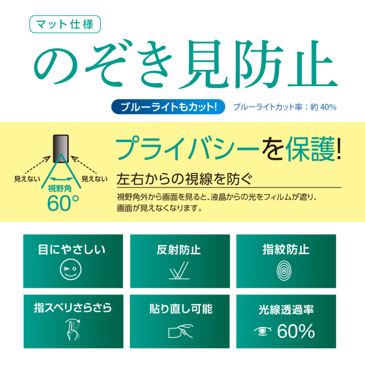 ナカバヤシ　iPhone16e用フィルム／のぞき見防止　SMF-IP251FLGPV　(tm)の商品画像2枚目