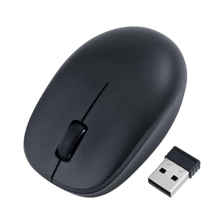 ナカバヤシ　無線静音　3ボタン　BlueLEDマウス／ブラック　MUS-RKT247BK　(tm)の商品画像1枚目