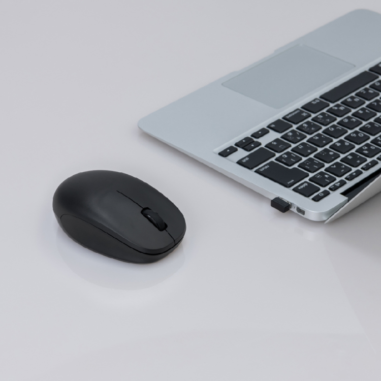 ナカバヤシ　無線静音　3ボタン　BlueLEDマウス／ブラック　MUS-RKT247BK　(tm)の商品画像3枚目