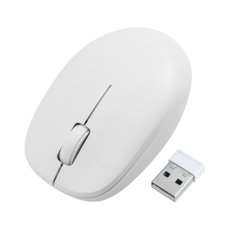 ナカバヤシ　無線静音　3ボタン　BlueLEDマウス／ホワイト　MUS-RKT247W　(tm)の商品画像1枚目