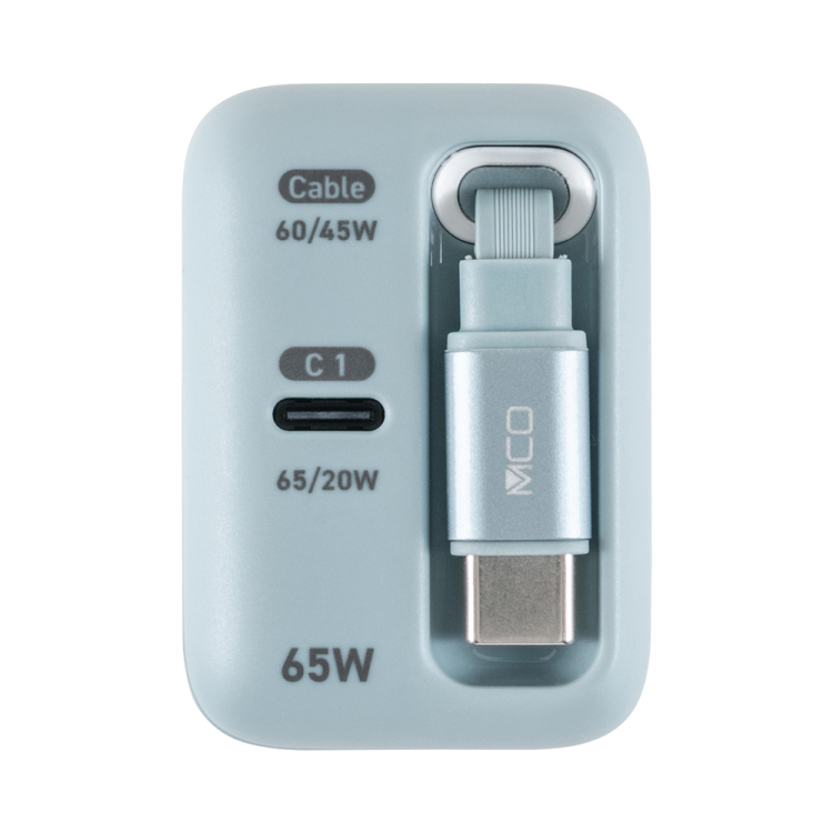 ナカバヤシ リールケーブル付USB PD充電器65W/ブルーグレー JYU-ACR0165BL (tm)の商品画像2枚目