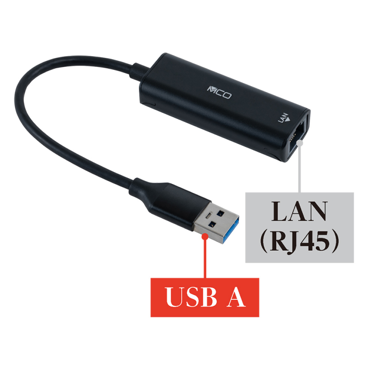 ナカバヤシ　USB　A-線LANアダプタ　1Gbps／黒　ULA-A01BK　(tm)の商品画像6枚目