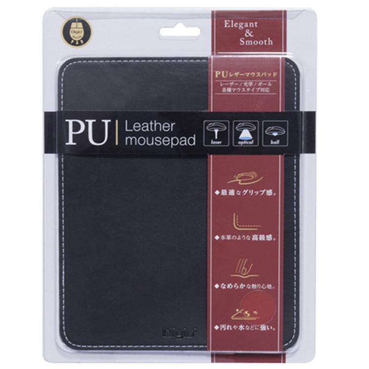 ナカバヤシ PUレザーマウスパッド ブラック MUP-914BK (tm) の商品画像1枚目