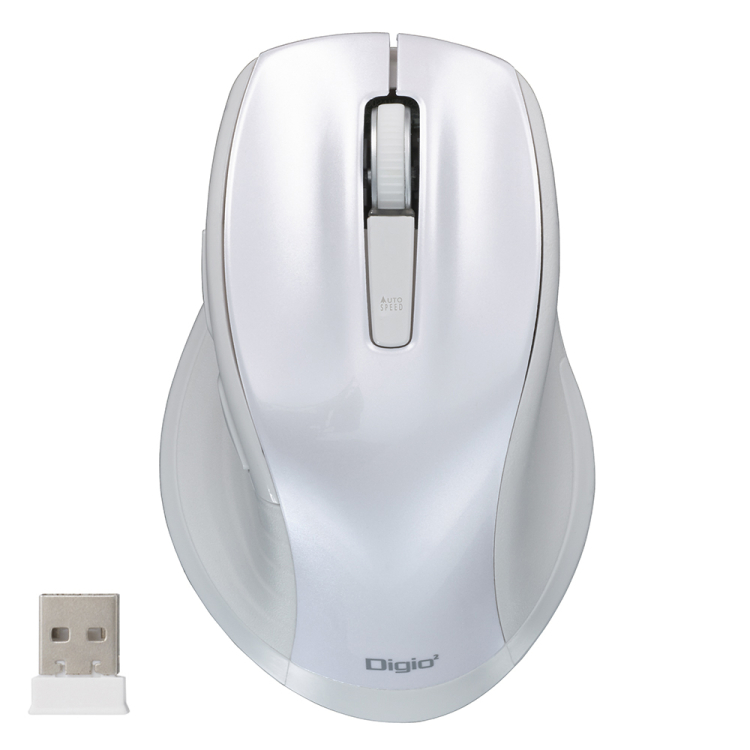 ナカバヤシ　F_line　無線静音5ボタンBlueLEDマウス　Lサイズ　ホワイト　MUS-RKF147W　(tm)　の商品画像2枚目