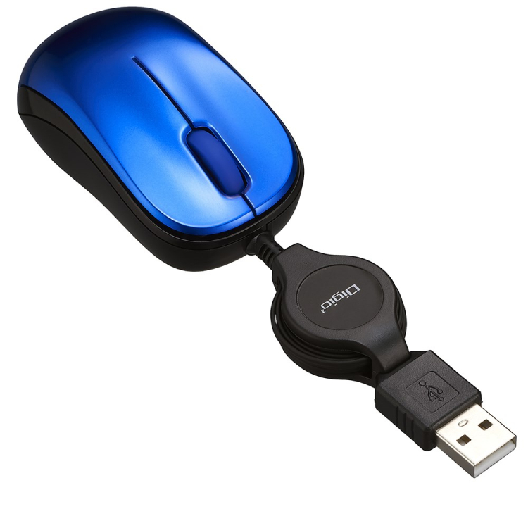 ナカバヤシ くるんとmini 小型巻き取り有線3ボタンBlueLEDマウス ブルー MUS-UKT166BL (tm) の商品画像2枚目