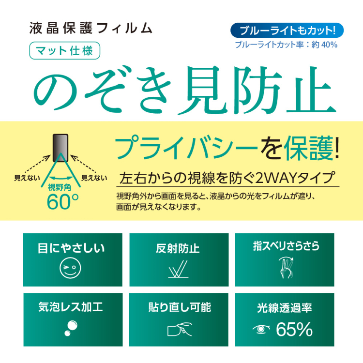 ナカバヤシ iPhone SE(2020)用液晶保護フィルム/覗き見防止 SMF-IP201FLGPV (tm) の商品画像2枚目