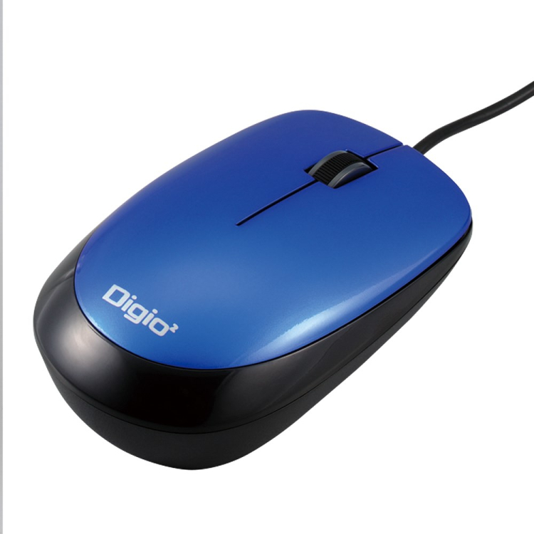 ナカバヤシ 小型 有線 3ボタン光学式マウス ブルー MUS-UKT114GBL (tm) の商品画像2枚目