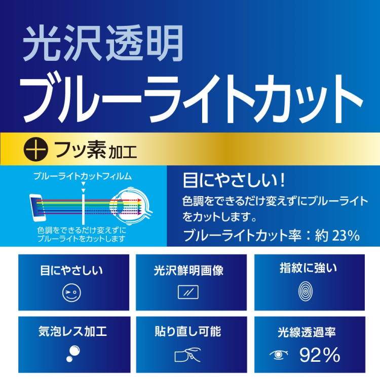 ナカバヤシ　iPhone 2020 6.7inch 用液晶保護フィルム 光沢透明/ ブルーライトカット　SMF-IP204FLKBC　(tm)　の商品画像2枚目