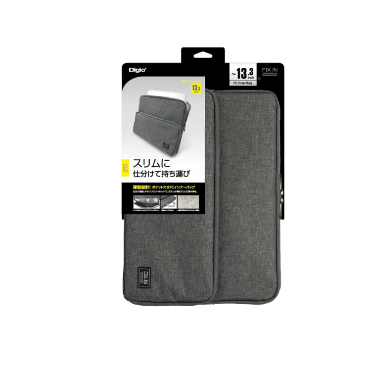 ナカバヤシ 13インチ汎用PCインナーバッグ/スリム/グレー SZC-FC131907GY (tm) の商品画像4枚目
