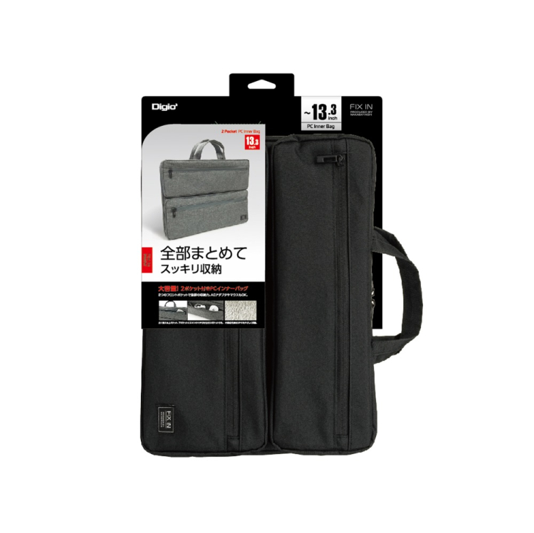 ナカバヤシ　13インチ汎用PCインナーバッグ／2ポケット付／ブラック　SZC-FC131908BK　(tm)　の商品画像3枚目