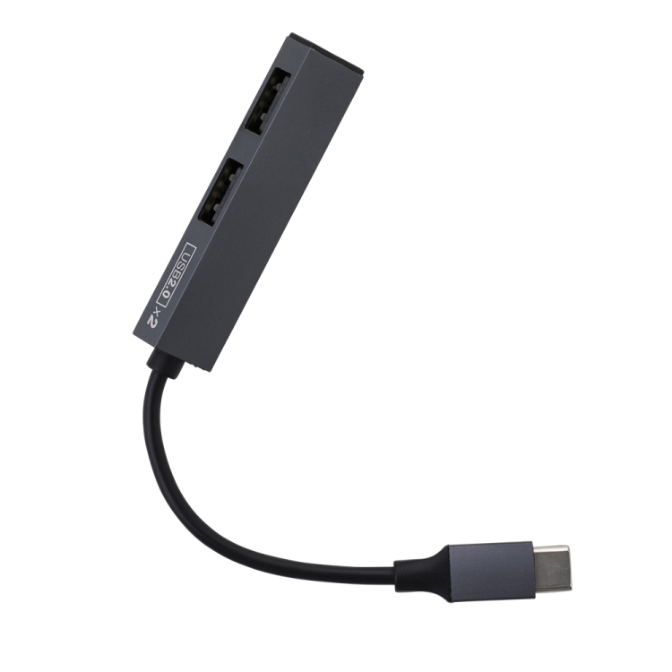 ナカバヤシ アルミ極薄USBハブ【STIX】シリーズ USB2.0 Type-C 2ポート変換ハブ/グレー UH-C2562GY (tm) の商品画像3枚目