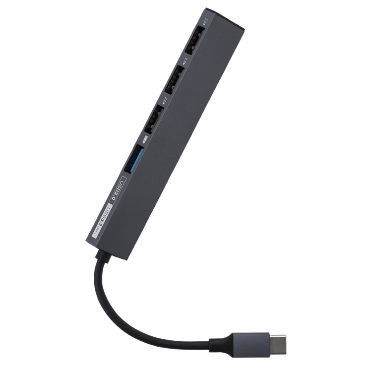 ナカバヤシ アルミ極薄USBハブ【STIX】シリーズ USB3.2Gen1+2.0 Type-C 4ポート変換ハブ/グレー UH-C3294GY (tm) の商品画像3枚目