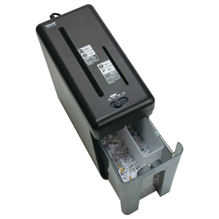 ナカバヤシ　パーソナルシュレッダ ノイズレス スリム（クロスカット）　NSE-NLC02BK　(tm)の商品画像4枚目