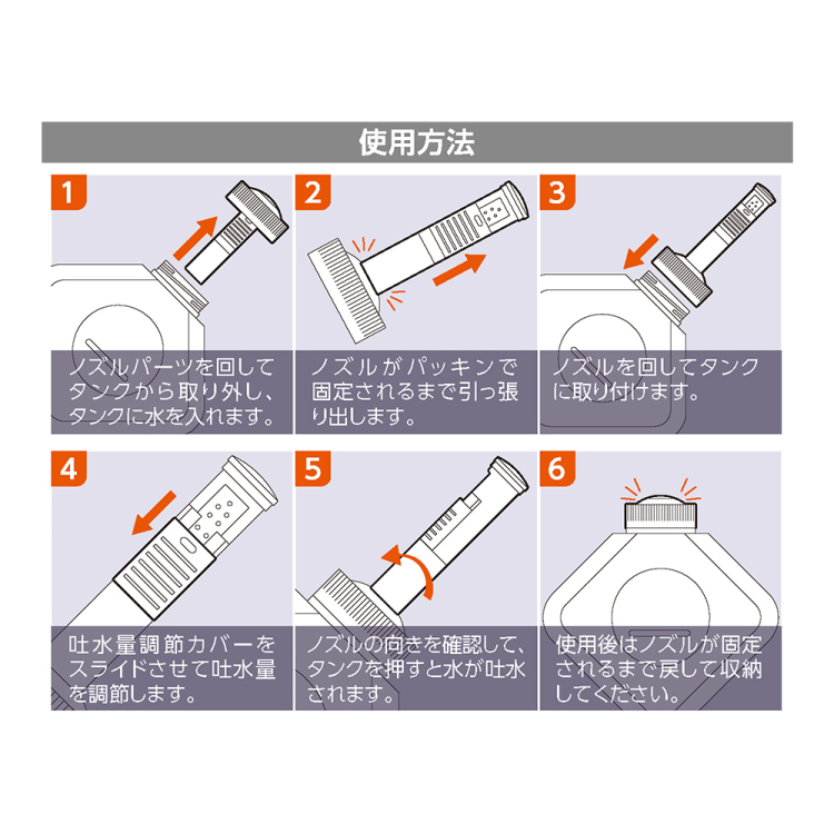 ナカバヤシ　ポータブルトイレシャワー　240ml／ライトブルー　MBK-TW03BL　(tm)の商品画像11枚目