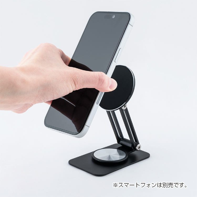 ナカバヤシ　回転MagSafeスタンド　ミニ／ブラック　SST-23BK　(tm)の商品画像3枚目
