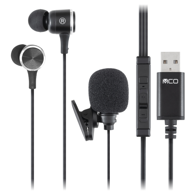ナカバヤシ　USBイヤホンマイク　高感度マイク／ブラック　UHP-10BK　(tm)の商品画像1枚目