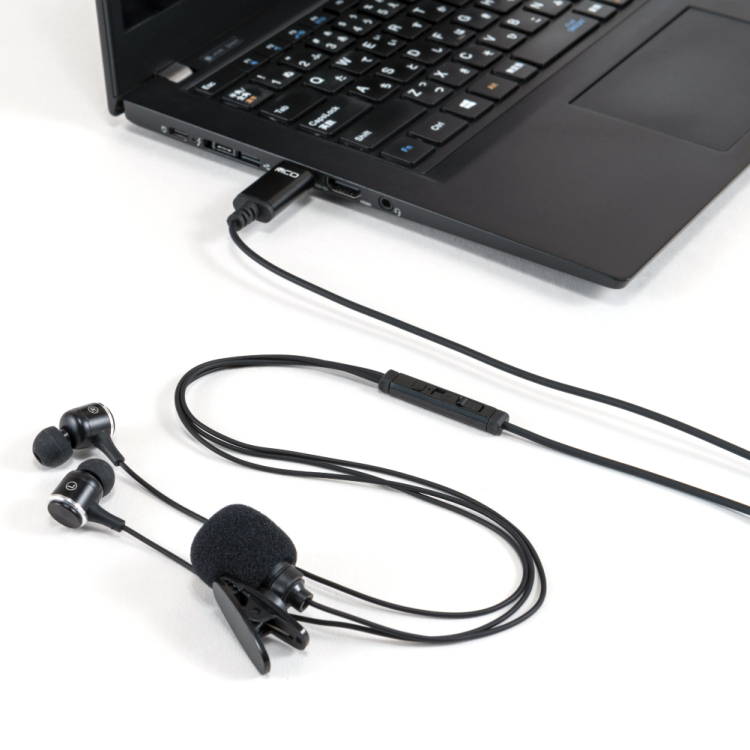 ナカバヤシ　USBイヤホンマイク　高感度マイク／ブラック　UHP-10BK　(tm)の商品画像2枚目