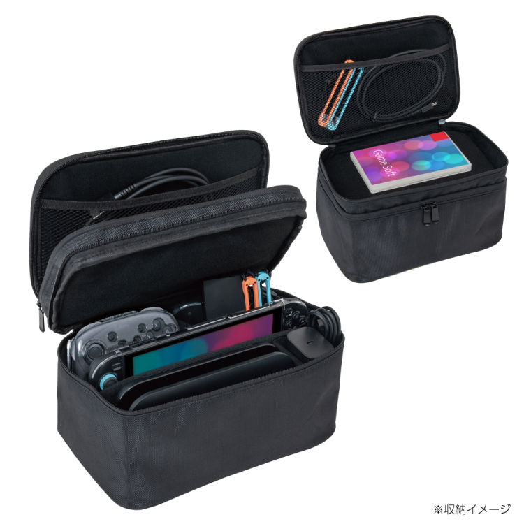 ナカバヤシ　SWITCH　2用ぜんぶ収納ボックス2かいだて収納／ブラック　SZC-SW205BK　(tm)の商品画像2枚目