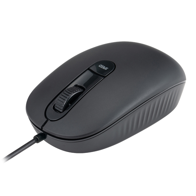 ナカバヤシ　有線静音3ボタンBlueLEDマウス／ブラック　MUS-UKT253BK　(tm)の商品画像1枚目