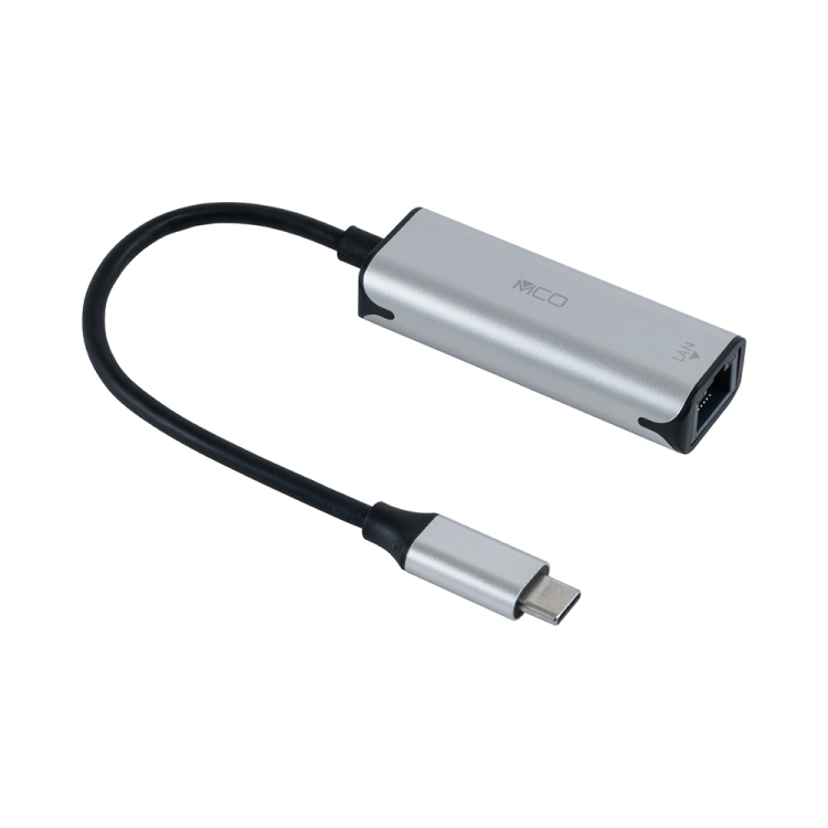 ナカバヤシ　USB-C－有線LANアダプタ　1Gbps／銀　ULA-C01SL　(tm)の商品画像1枚目