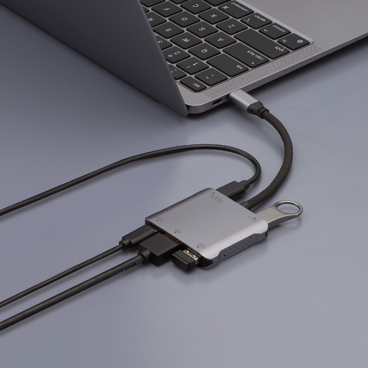 ナカバヤシ Type-C5in1コンパクトドック/グレー UD-C12GY (tm)の商品画像1枚目