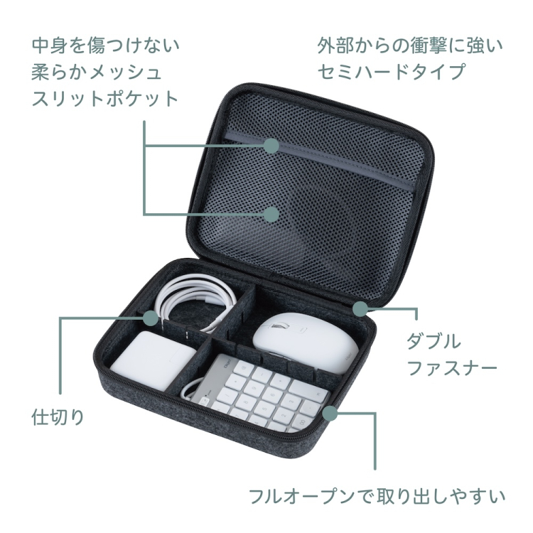 ナカバヤシ　Cloud-Felt ガジェットケースM ライトグレー　SZC-GDP18LGY　(tm)の商品画像4枚目