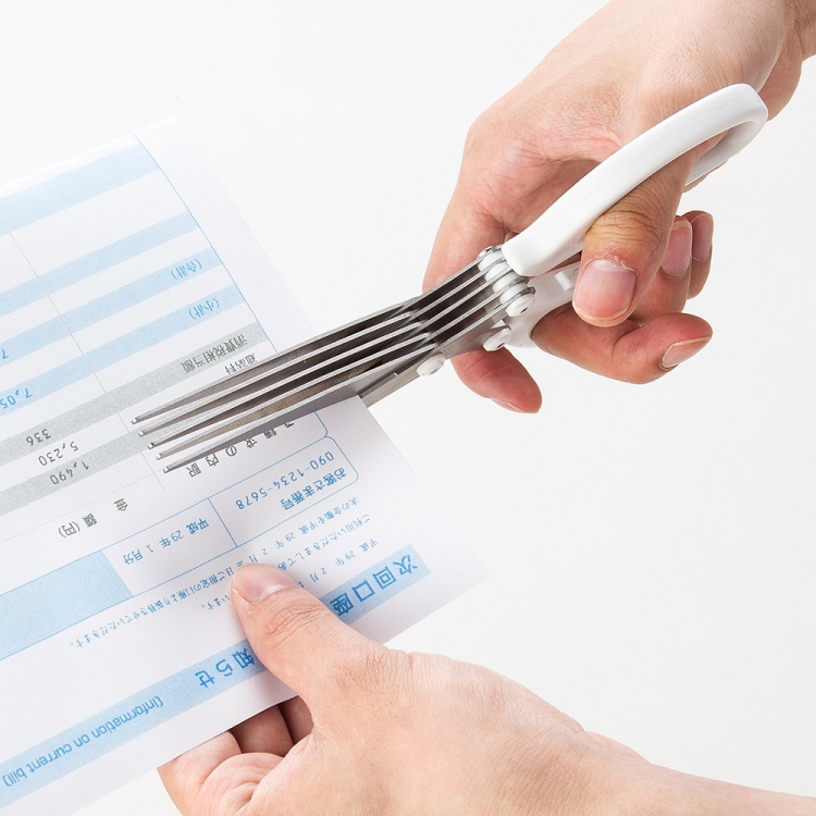 ナカバヤシ　シュレッダ－ハサミ／ホワイト　NH-S101WHの商品画像4枚目