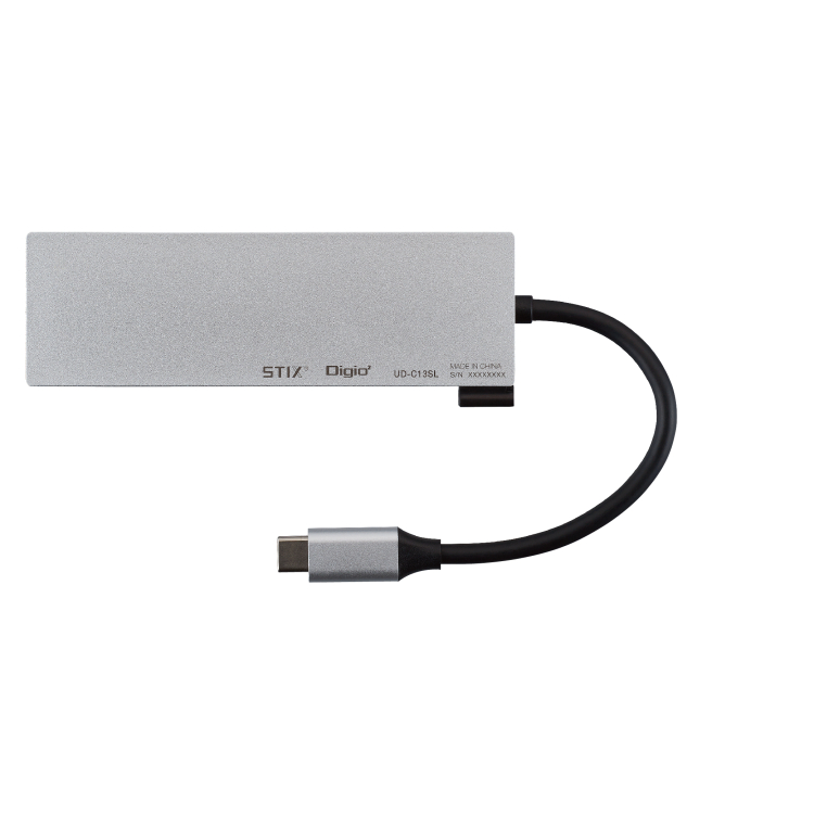 ナカバヤシ 【STIX】PD対応 Type-C 5in1スタンダードドッキングステーション/シルバー UD-C13SL (tm)の商品画像3枚目