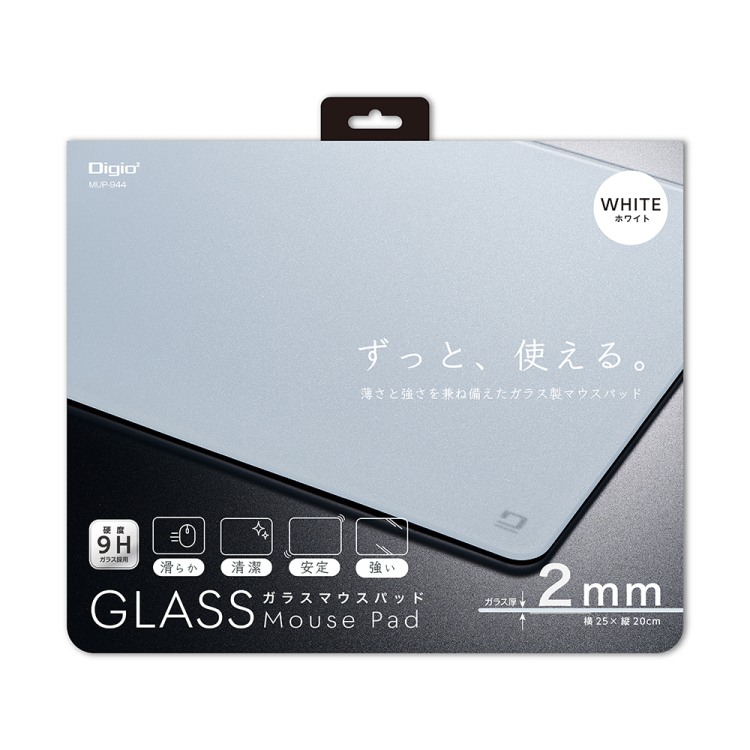 ナカバヤシ　ガラスマウスパッド 2mm/ホワイト　MUP-944W　(tm)の商品画像11枚目