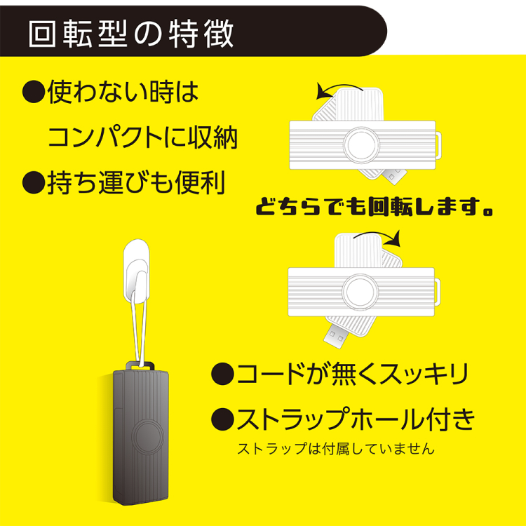 ナカバヤシ　回転型USB　Type－Aマイナンバーカードリーダー/ブラック　CRIC-05BK　(tm)の商品画像3枚目