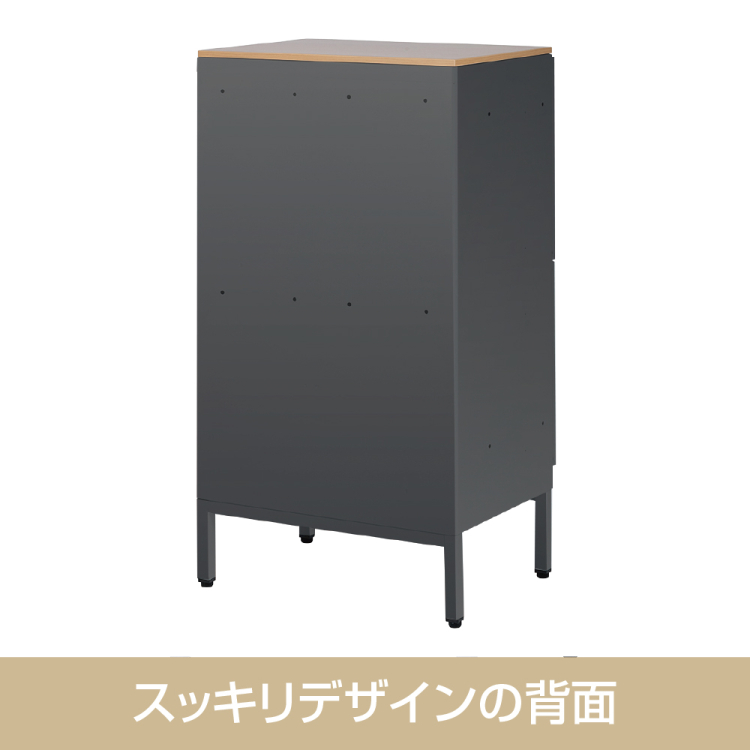 ナカバヤシ アバンテ-リネア パーソナルストレイジ 2列2段/マットブラック ATF-PL4MBKの商品画像4枚目