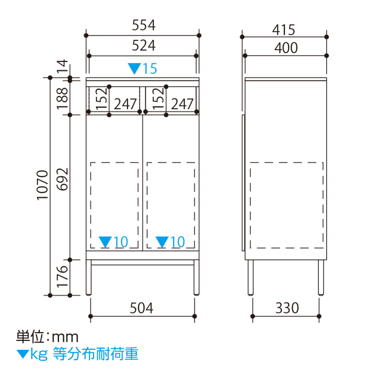 ナカバヤシ アバンテ-リネア ダストストレイジ 2列/マットホワイト ATF-DB2MWの商品画像8枚目