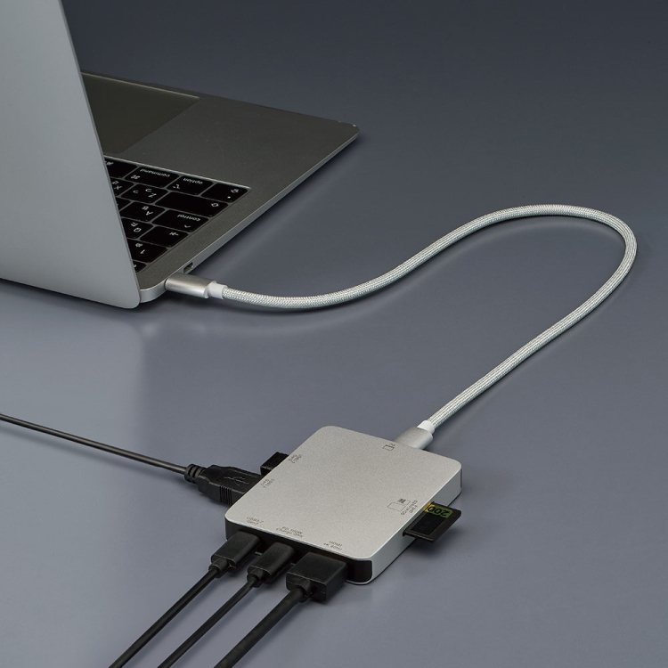 ナカバヤシ　Ｔｙｐｅ－Ｃ７ｉｎ１ハイスピードドック／シルバー　UD-C17SL　(tm)の商品画像3枚目