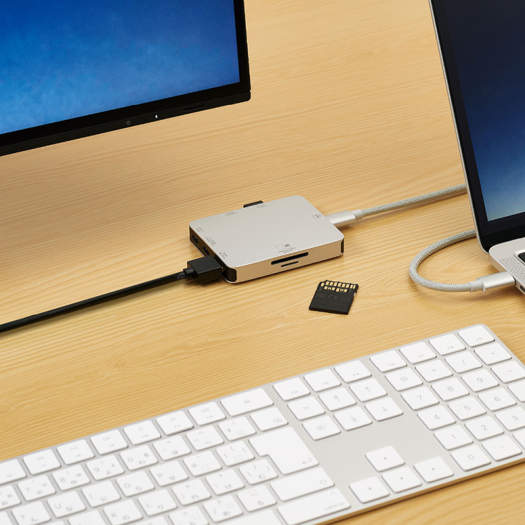 ナカバヤシ　Ｔｙｐｅ－Ｃ７ｉｎ１ハイスピードドック／シルバー　UD-C17SL　(tm)の商品画像12枚目