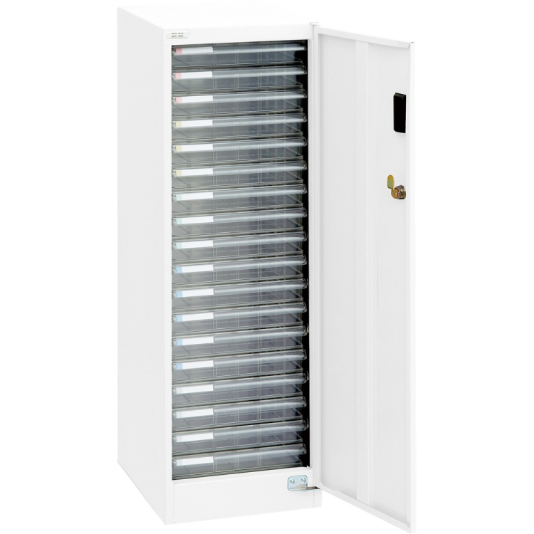 ナカバヤシ　セキュリティフロアケース　A4　浅18段　シロ　AF-S18ｼﾛの商品画像