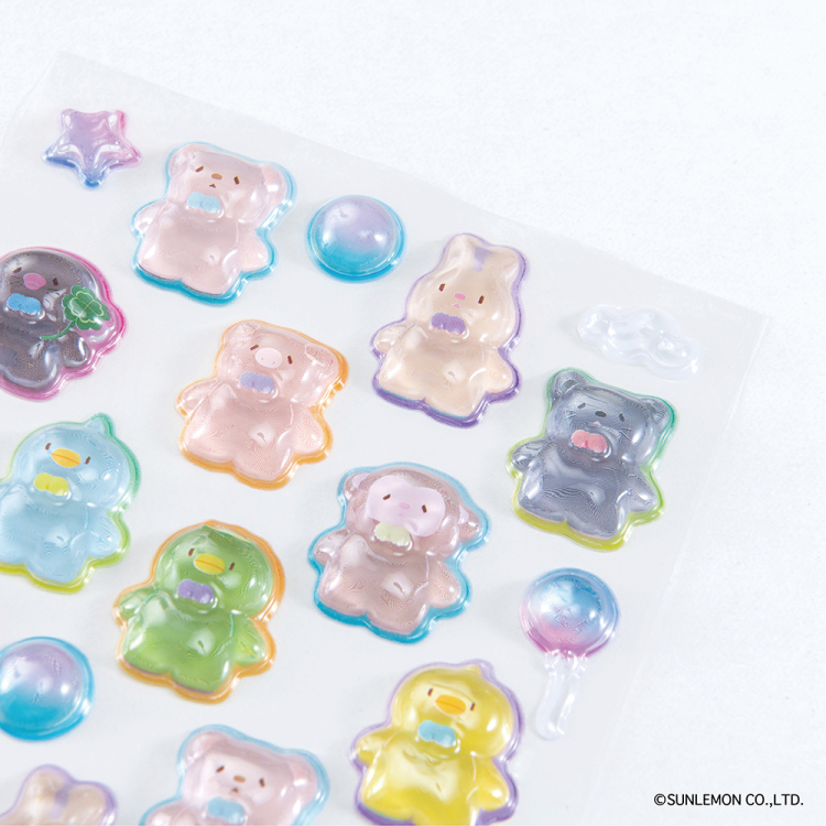 ナカバヤシ うるぷくたんシール ふわふわたっとん/レインボー RSTK-001-1の商品画像3枚目