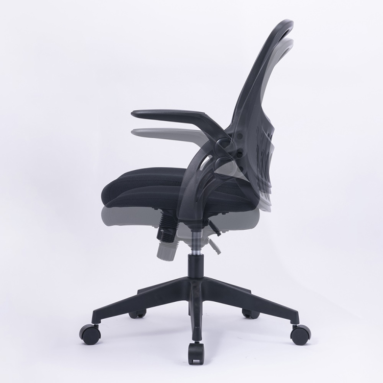 ナカバヤシ　レザー＆メッシュチェア／ブラック　CNN-006BK　(tm)の商品画像7枚目