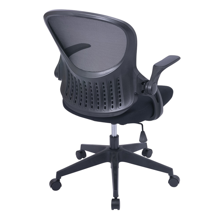 ナカバヤシ　レザー＆メッシュチェア／ブラック　CNN-006BK　(tm)の商品画像10枚目