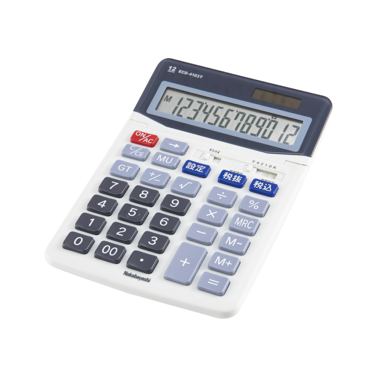 ナカバヤシ　電卓　デスクトップスタンダード　L　ライトグレー　ECD-4103TLGの商品画像2枚目
