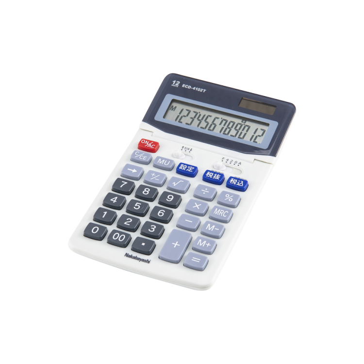ナカバヤシ　電卓　デスクトップスタンダード　M　ライトグレー　ECD-4102TLGの商品画像2枚目