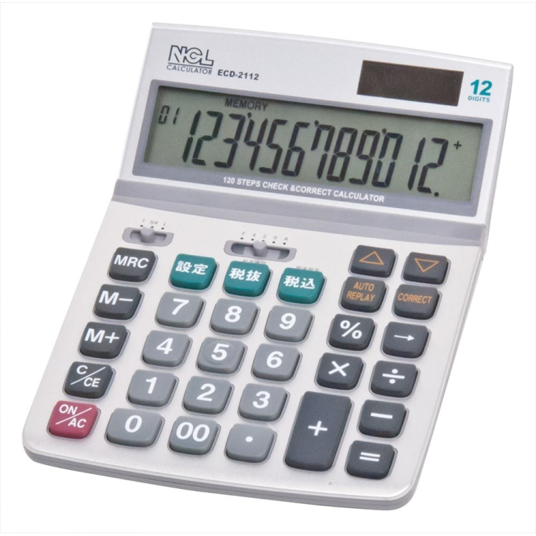 ナカバヤシ　電卓　デスクトップ多機能タイプ　M　ECD-2112Sの商品画像