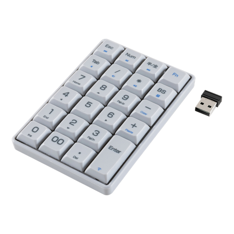 ナカバヤシ　ワイヤレステンキー　ロングストローク／グレー　TEN24G04GY　(tm)の商品画像1枚目