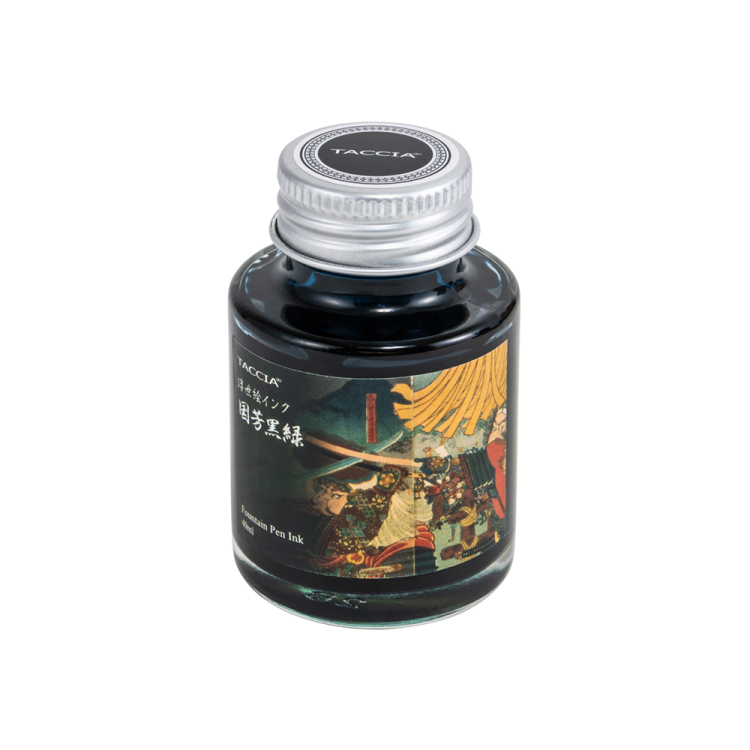 ナカバヤシ TACCIA 万年筆用 浮世絵インク・染料・40ml/国芳黒緑 TFPI-WD42-18の商品画像3枚目