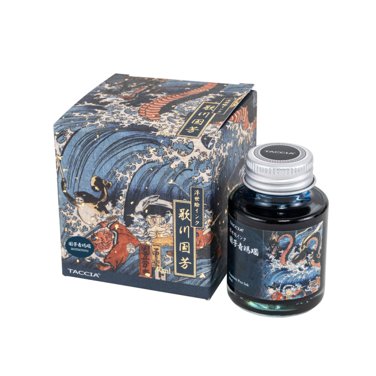 ナカバヤシ TACCIA 万年筆用 浮世絵インク・染料・40ml/国芳青瑪瑙 TFPI-WD42-21の商品画像1枚目
