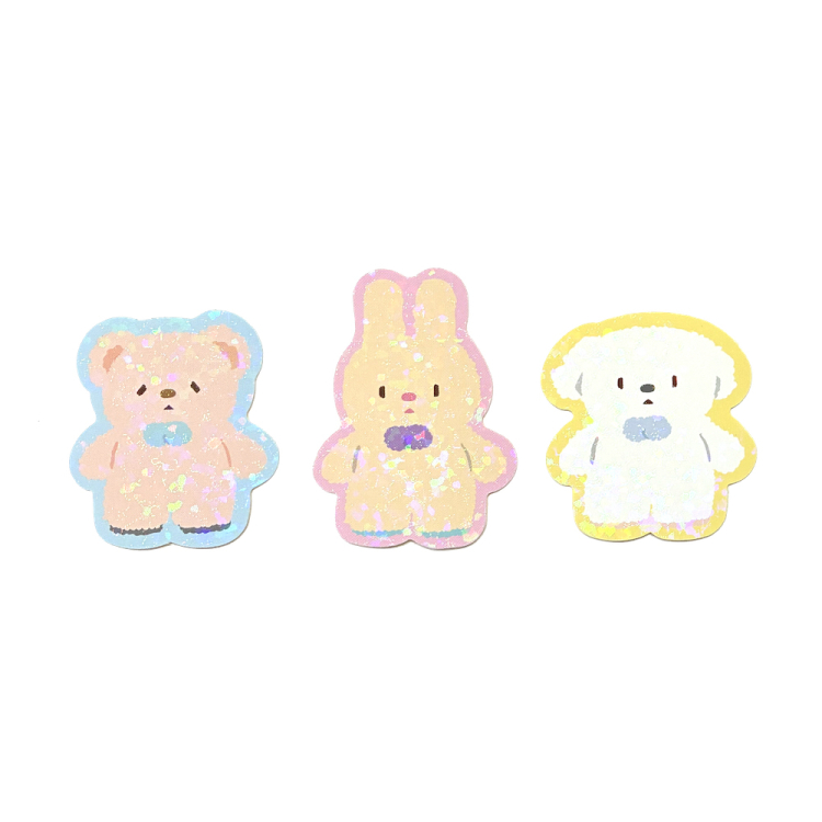 ナカバヤシ　ふわふわたっとん　きらきらステッカーセット／１　STK-002-1の商品画像2枚目
