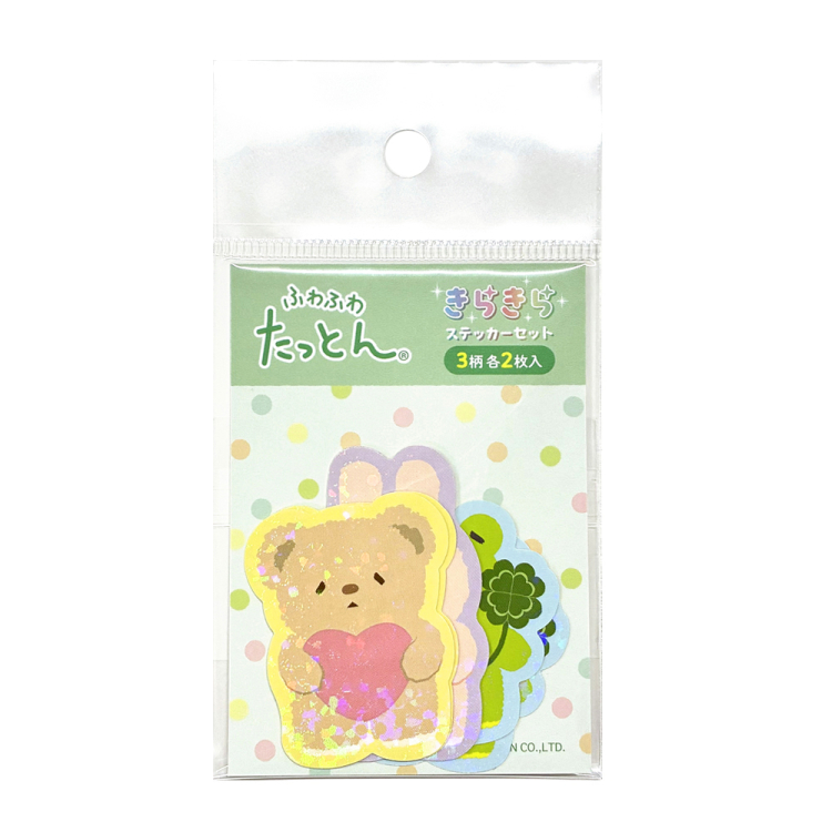 ナカバヤシ ふわふわたっとん きらきらステッカーセット/5 STK-002-5の商品画像1枚目