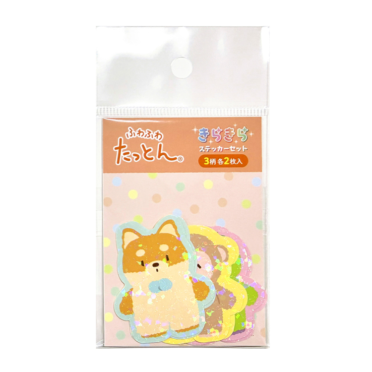 ナカバヤシ ふわふわたっとん きらきらステッカーセット/6 STK-002-6の商品画像1枚目