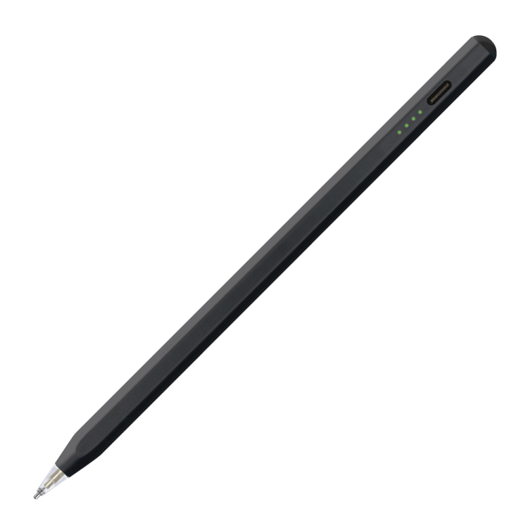 ナカバヤシ iPad専用充電式タッチペン<金属製ペン先タイプ>/ブラック TPEN-006BK (tm)の商品画像1枚目