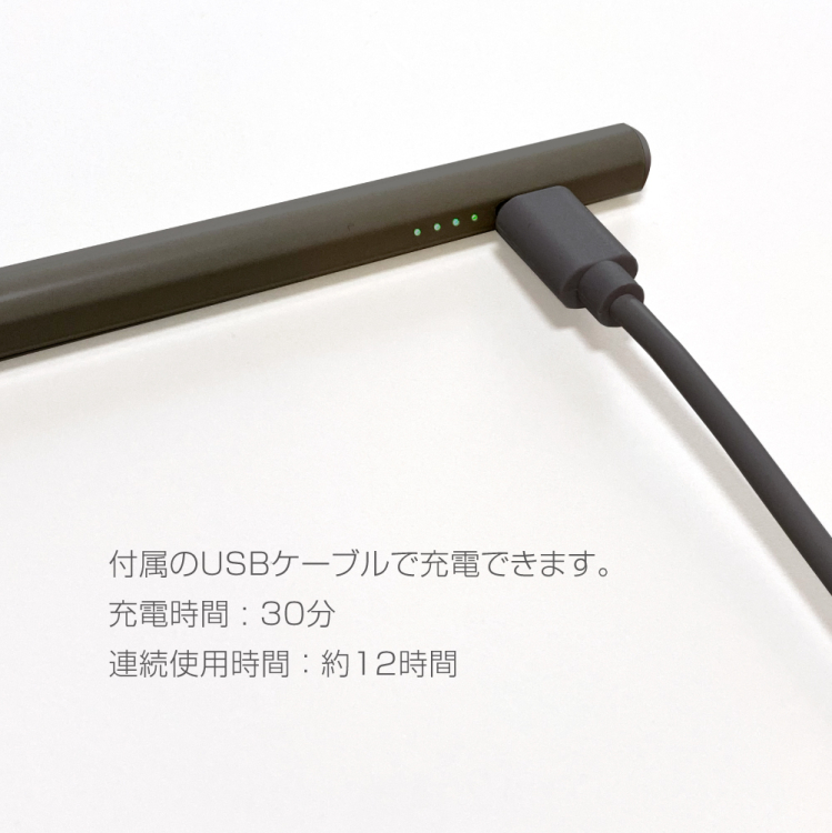 ナカバヤシ iPad専用充電式タッチペン<金属製ペン先タイプ>/ブラック TPEN-006BK (tm)の商品画像6枚目